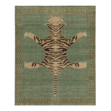 Distressed Homage Hand Knotted Wool Animal Print Area Rug