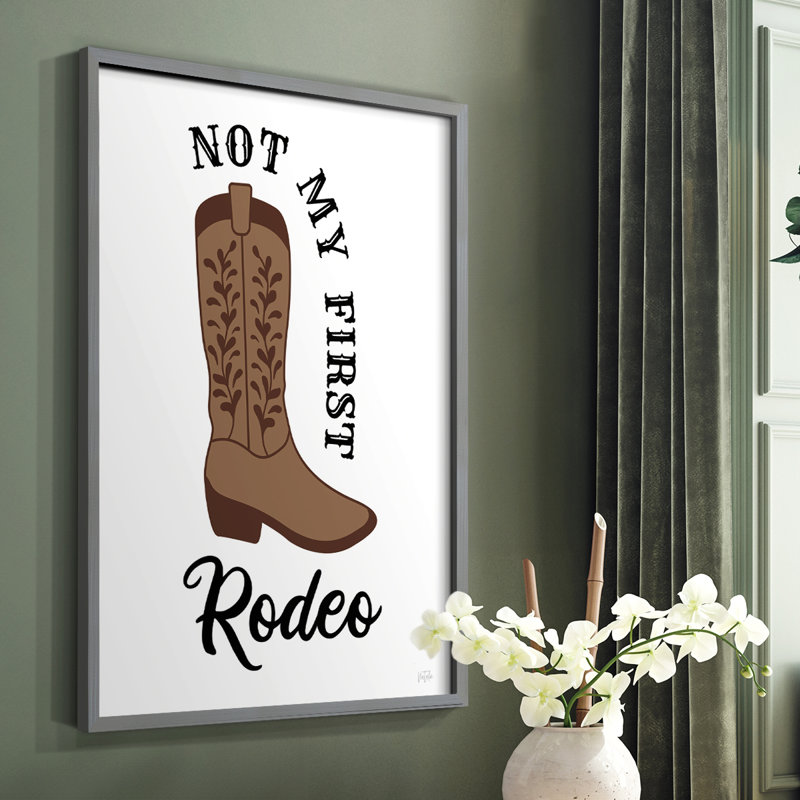 «Not My First Rodeo», reproduction encadrée - bois massif, Gris, H 10 po x l 8 po