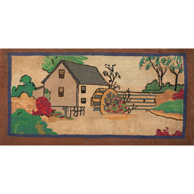 Petit tapis crocheté américain antique