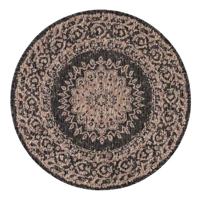 Ornate Lamotte Indoor/Outdoor Area Rug, Round 3'1"