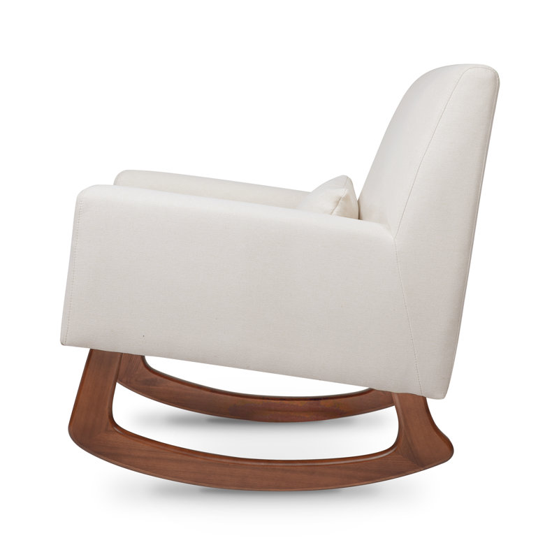 Sleepytime Rocking Chair, Walnut, White Polyester