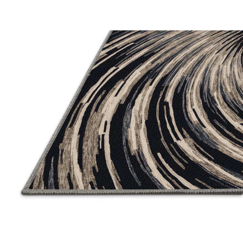 Machine Washable Space Gray Area Rug, Runner 2' x 5'