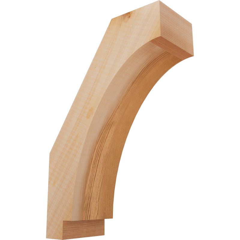 Attelle de genou lisse impériale, l 3 1/2 po x P 8 po x H 12 po, cèdre rouge de l'Ouest, Cèdre rouge, Lisse