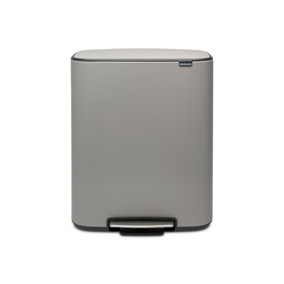 Brabantia Bo Step On Dual Compartment Recycling Trash Can, 2 x 8 Gallon (16 Gallon Capacity)