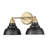 Myesia 18 in. Matte Black and Brass 2-Light Vanity