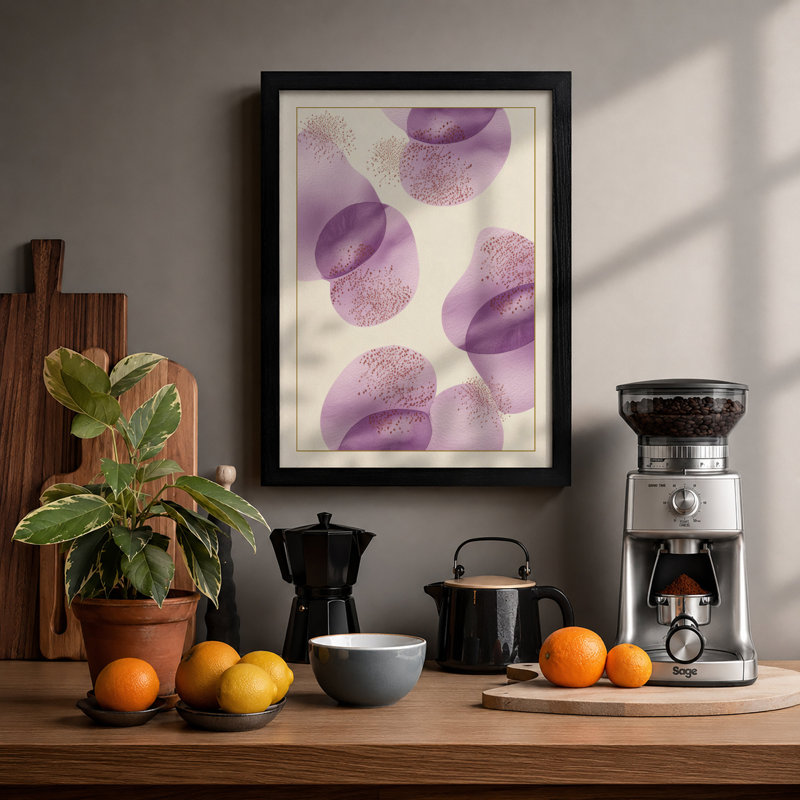 Floating Geometry Minimalist - Print, A1 - 84.1 x 59.4 cm, Black