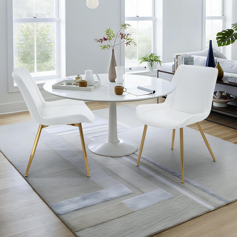 Dining Chairs Set Of 2, PU Leather Upholstered Modern Armless Kitchen Dining Side Chair for Kitchen, Dining, Living, Reception, Office Guest Chairs, and Outdoor