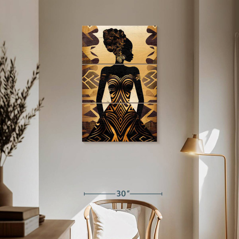 Silhouette tribale africaine, H 57 po x l 36 po