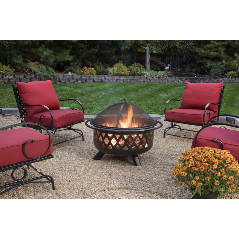 Bronze Lattice Design Wood Burning Outdoor Fire Pit