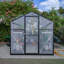 Serre de plain-pied, serre en polycarbonate avec double porte affleurante pour véranda, jardin, cour arrière