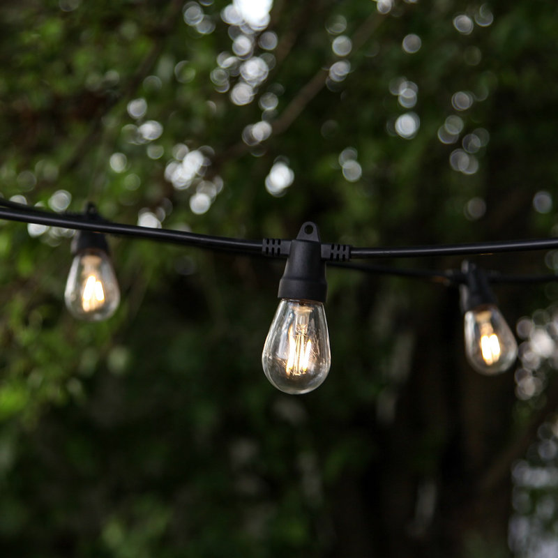 12-Light 48 ft. Outdoor Solar Remote NonHanging LED 1-Watt S14 3000K Soft White Bulb String Lights