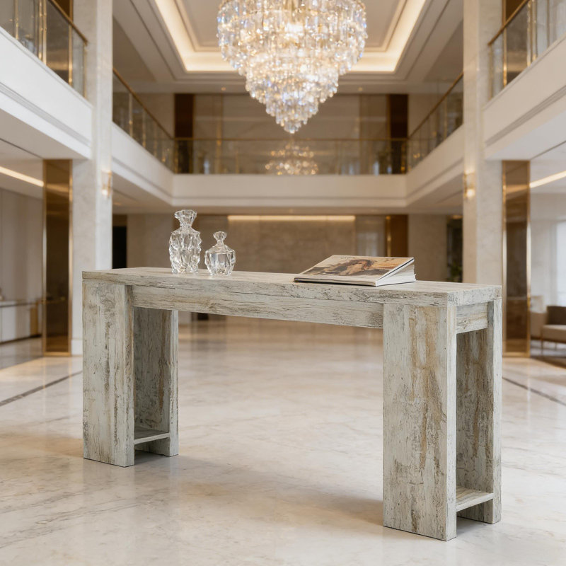 Table d'entrée en bois, console, canapé, White, White, White