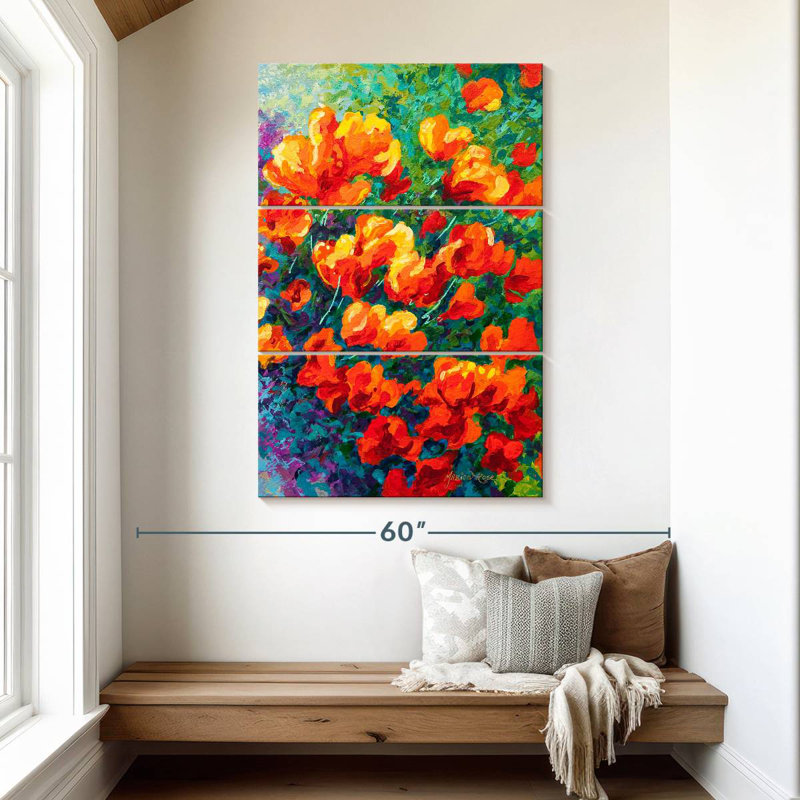 Coquelicots Harnek, Californie, orange, H 50 po x l 32 po