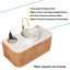 Ensemble de meuble-lavabo mural rayé pré-assemblé à bords arrondis avec lavabo rond en céramique et tiroir, sans robinet-2046152250