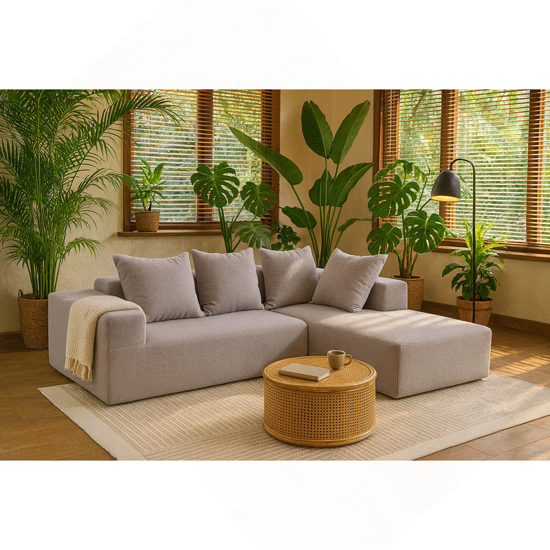 Canapé modulaire moderne avec coussins moelleux - Modulaire polyvalent pour le salon, gris: YKX-33002-Gris, Gris