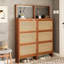 Rangement pour chaussures en noyer, l 7,8 po x H 65 po, grande capacité d'entrée, étagère moderne au design exquis de 65 po avec 3 tiroirs rabattables et structure stable et noire, peu encombrante