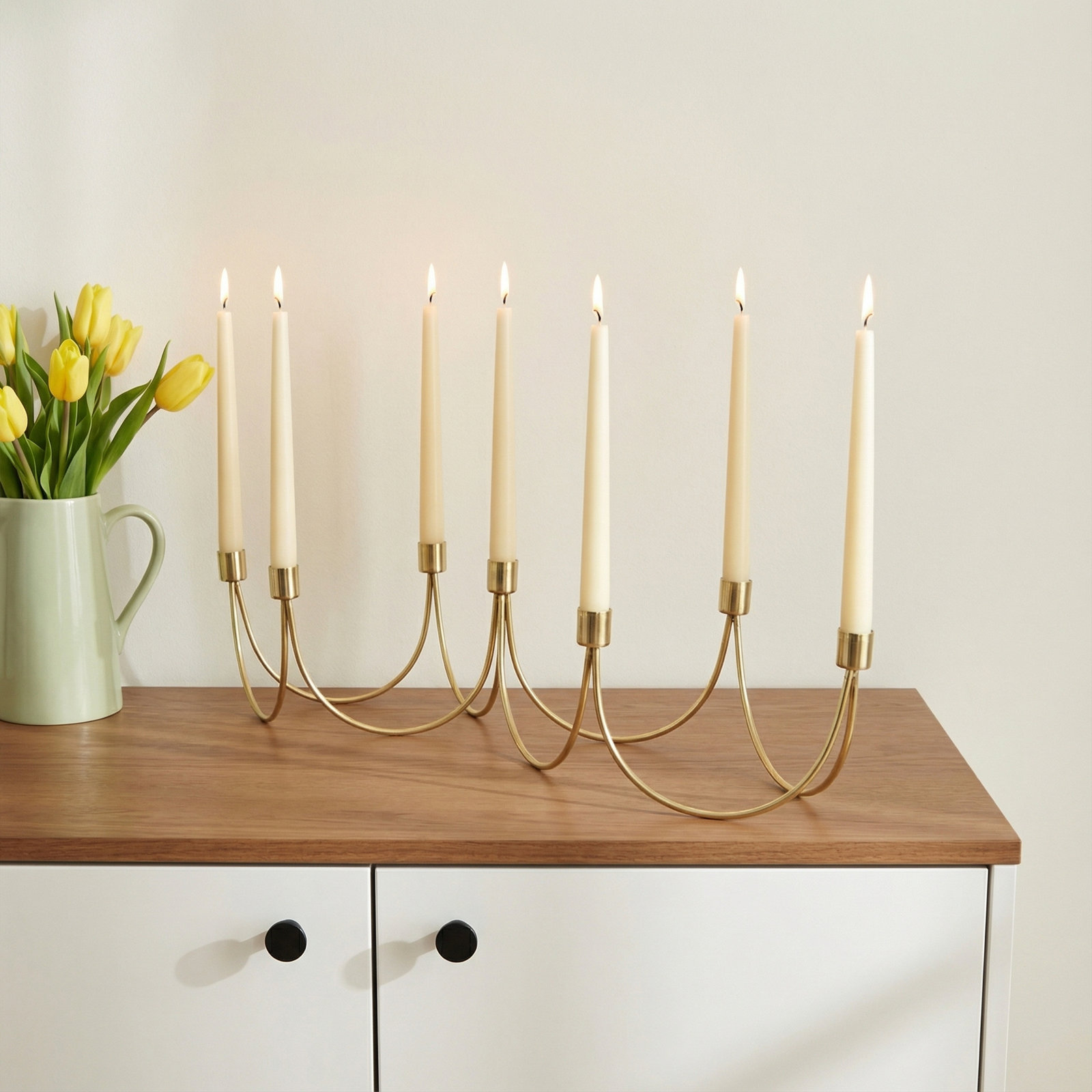 Milano Stainless Steel 7 Candle Candelabra