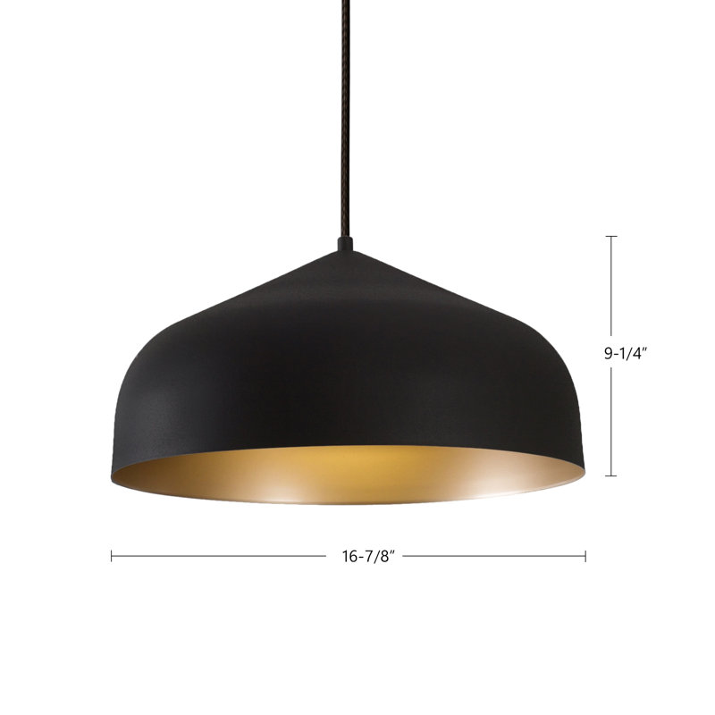 Helena 1 - Light Pendant, Black, Black/Gold, No Bulb Included