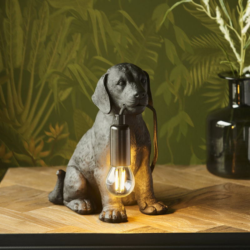 Isaacs Resin Novelty Lamp, Black