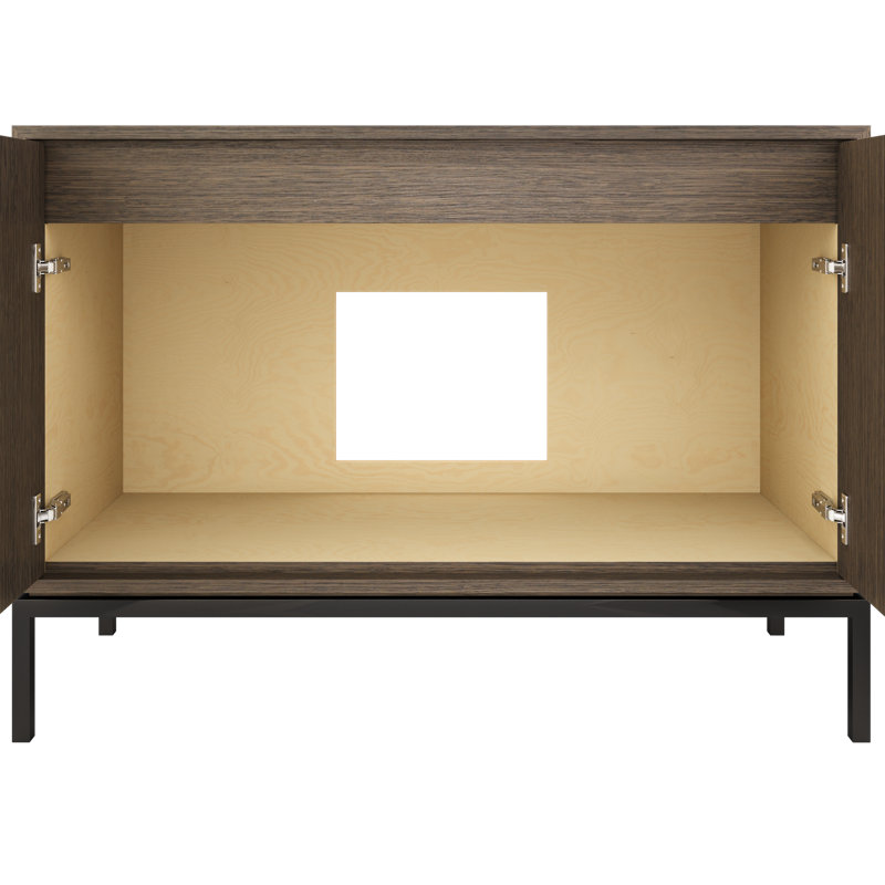 Rift White Oak Single Bath Vanity, 48", Smoked Modern, Matte Black