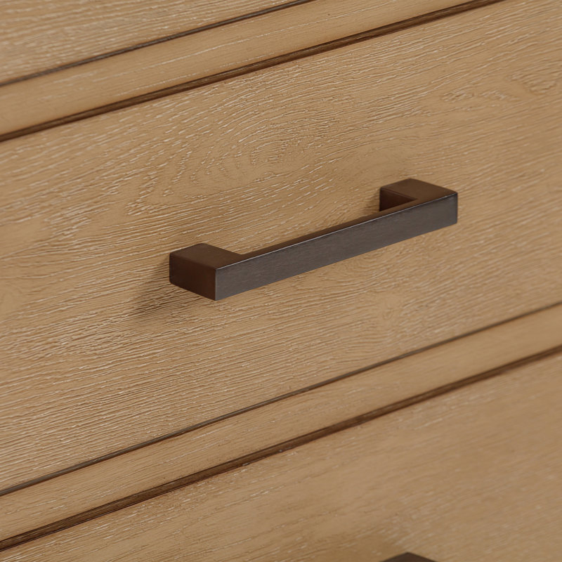 Modero 72'' W Double Bathroom Vanity Base, Brushed Oak