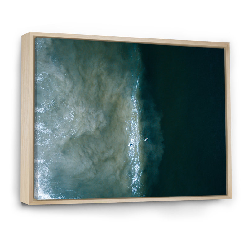Vue aérienne de Ocean Beach VII - reproduction sur toile, H 8 po x l 12 po x P 1 po, Cadre naturel flottant