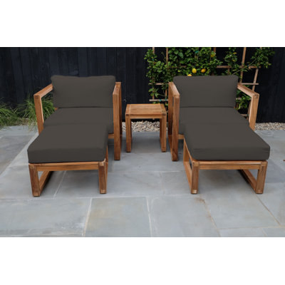 Ensemble de conversation en teck avec coussins Sunbrella