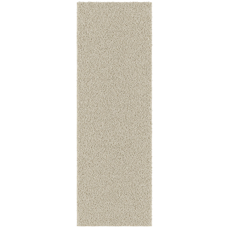 Mair Plush Non-Slip Rubberback Extra Long Hallway Runner Rug for Bedroom, Living Room, Bathroom, Cream, Runner 3' x 23'