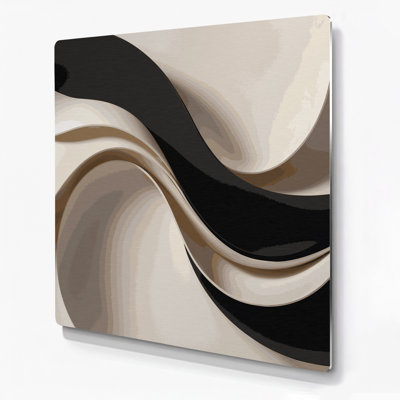 Gradient Abstract 40 Beige Metal Wall Art