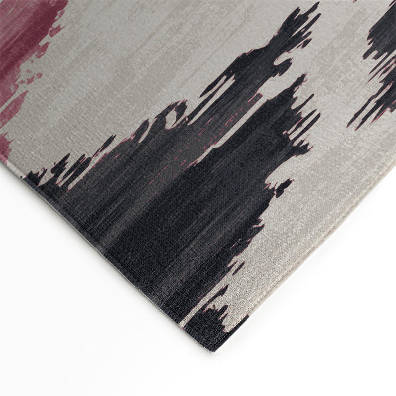 Watercolor Gray Indoor and Outdoor Area Rug, Rectangle 9' x 12'