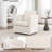 Swivel Accent Chair,Modern Barrel Chair 360 Swivel Accent Armchair with Pillow and Cushion,Comfy Round Upholstered Club Chairs for Living Room,Bedroom,Set of 1,Boucle Fabric in White-1318163644