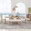 Table de salle à manger extensible 6 pièces avec 4 chaises rembourrées et banc-1949470247