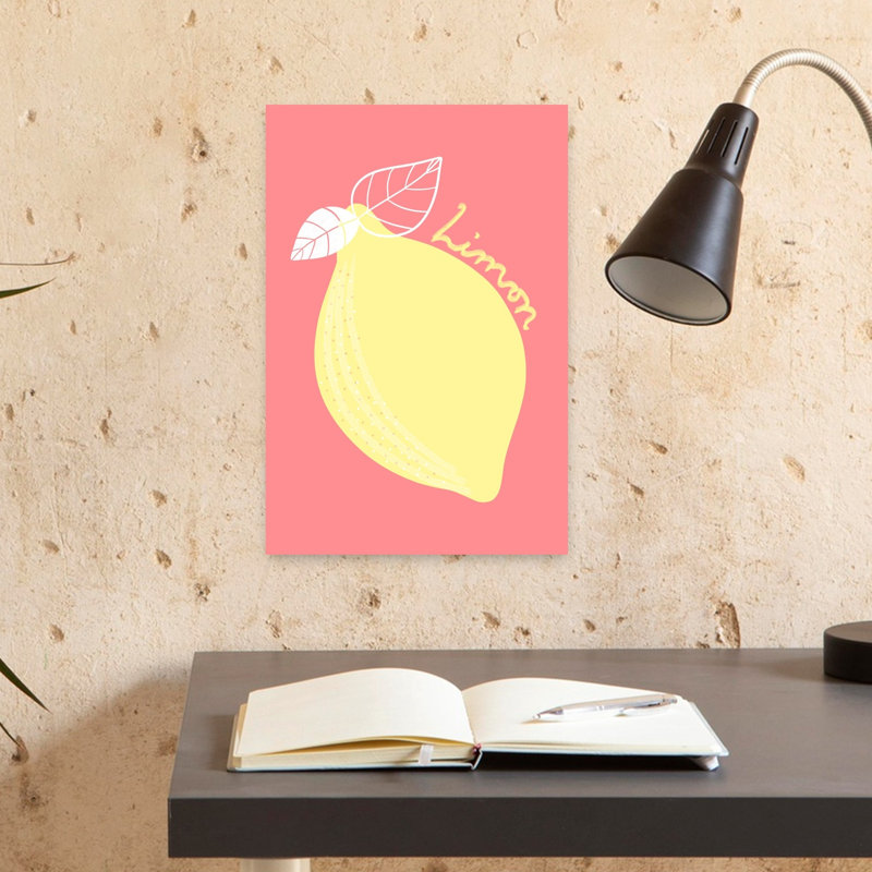 Art mural contemporain jaune, H 18 po x l 12 po