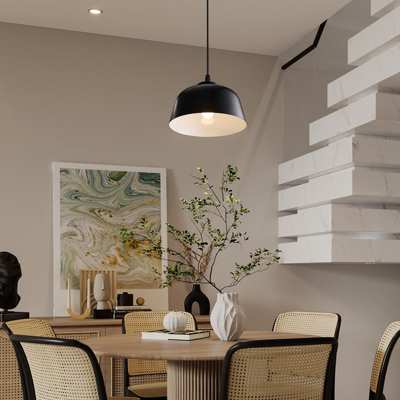 1 - Light Matte Black Bowl Pendant