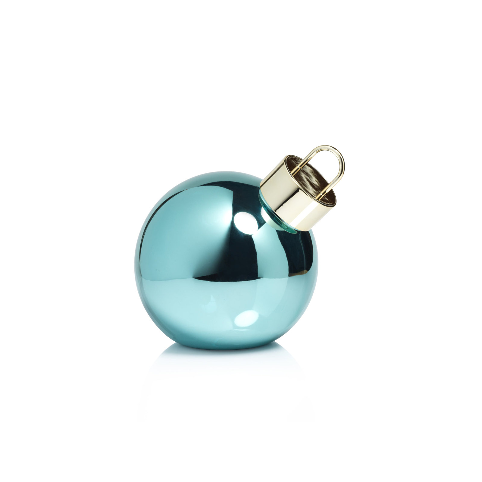 Lighted Glass Slanted Ball Christmas Ornament , 9.75" H x 9.75" W x 9.75" D, Blue