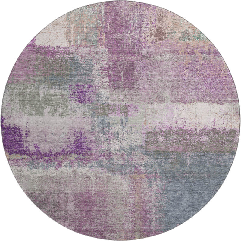 Premium Machine Washable Kumbhar AMF1354 Modern Rug, Round 8'