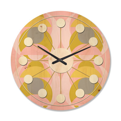 Horloge murale circulaire en bois IV