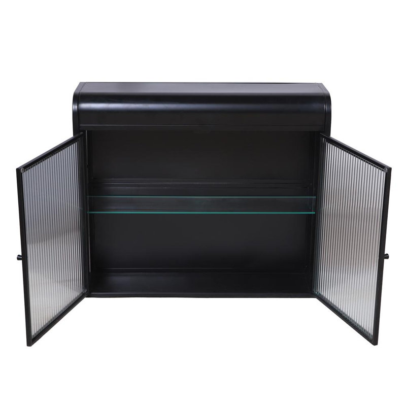 Armoire de rangement murale pour cuisine, salon et bureau, Noir, Noir