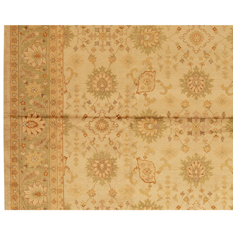 Hand Knotted Wool Oriental Area Rug in Black And Beige