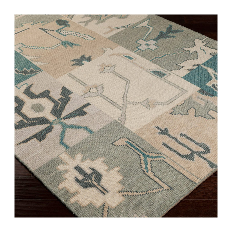 Dibbie Wool Abstract Indoor Rug, Rectangle 5' x 8'