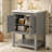 24" Modern Sleek Bathroom Vanity Elegant Ceramic Sink with Solid Wood Frame Open Style Shelf