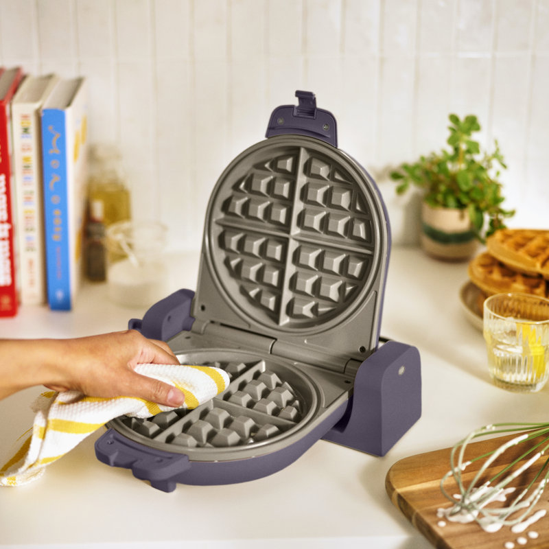 Bella Flip-N-Store Ceramic Waffle Maker, Plum