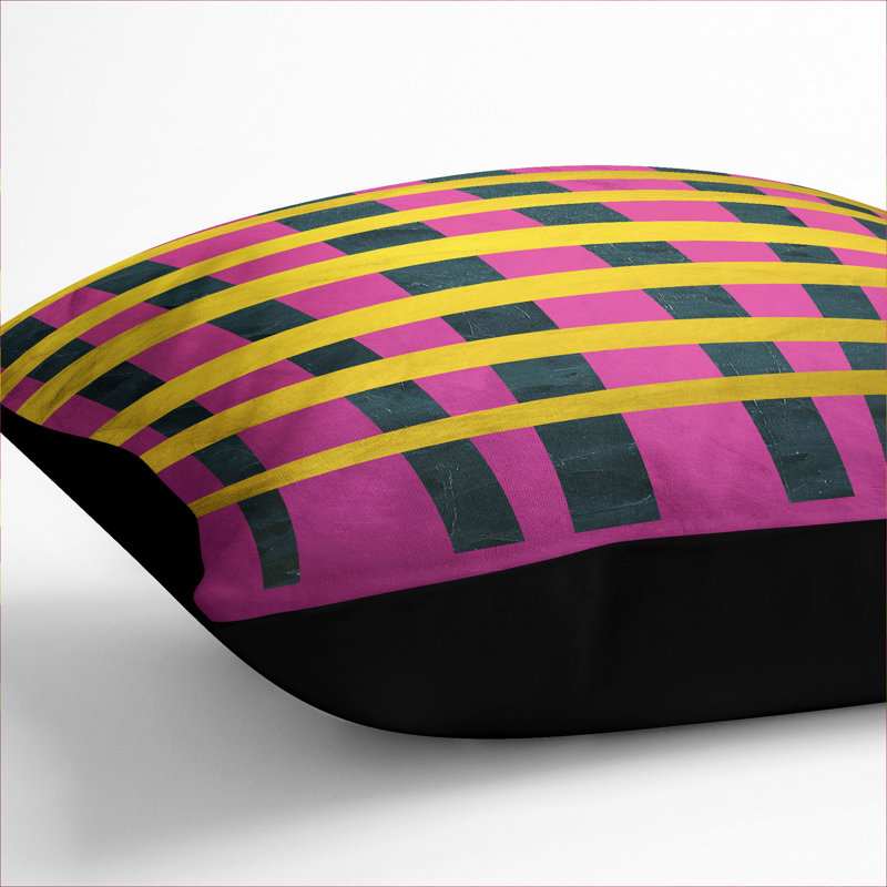 Abstract Lines Scatter Cushion, Black, 40cm H x 40cm W x 15cm D