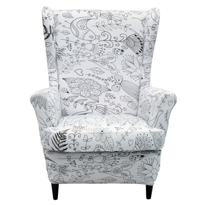 Polyester Blend T-Cushion Wingback Slipcover