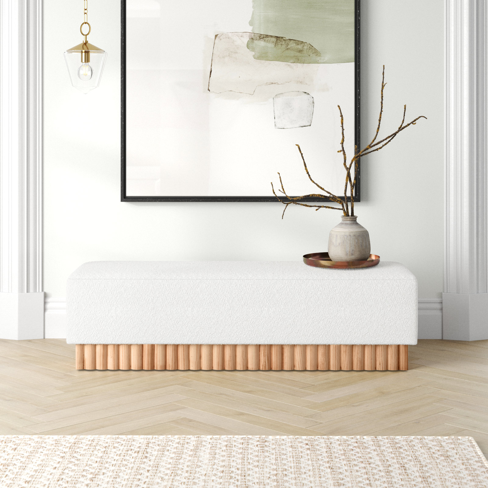 Peridot 60" Bedroom Bench, Oak