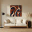 Art mural abstrait en métal brun figuratif 97-775320698