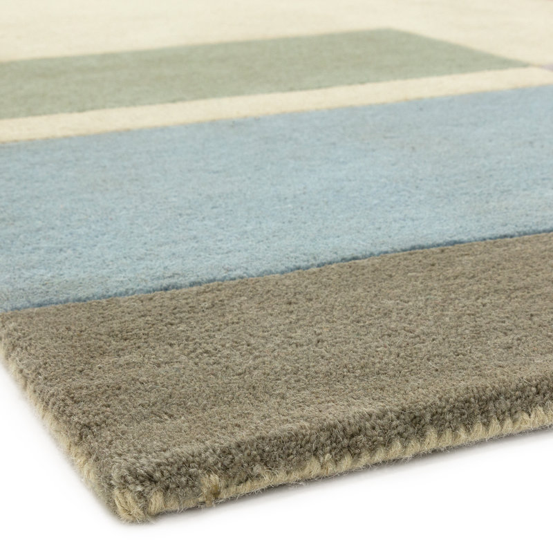 Yahir Geometric Wool Hand Tufted Area Rug, Runner 66 x 200cm