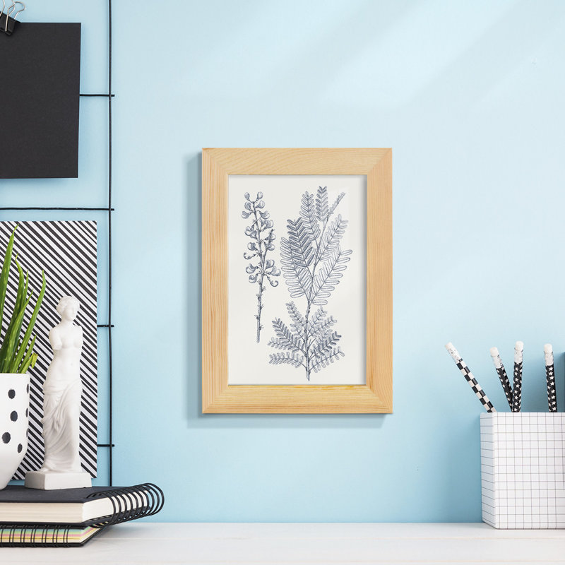 Indigo Botany Study VII, reproduction, H 6 po x l 4 po x P 1 po, Naturel