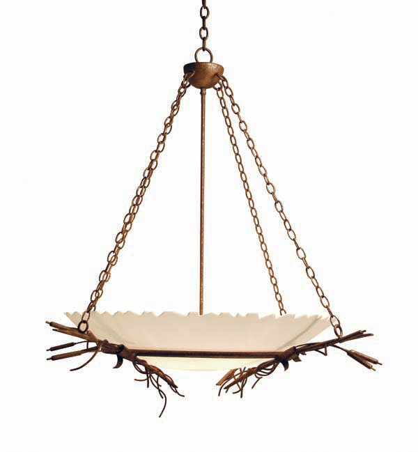 Cattail 6 - Light Pendant, Pompeii Gold