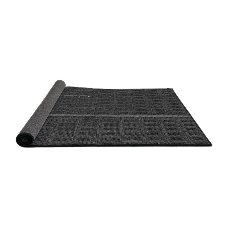Tapis noir à motif géométrique Shelley, Rond 6 pi